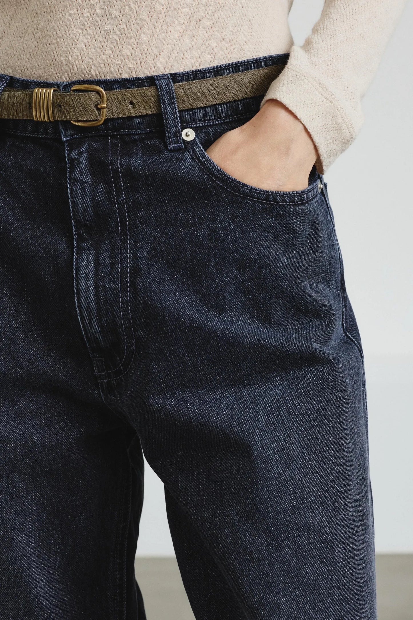 Pantaloni in denim nero