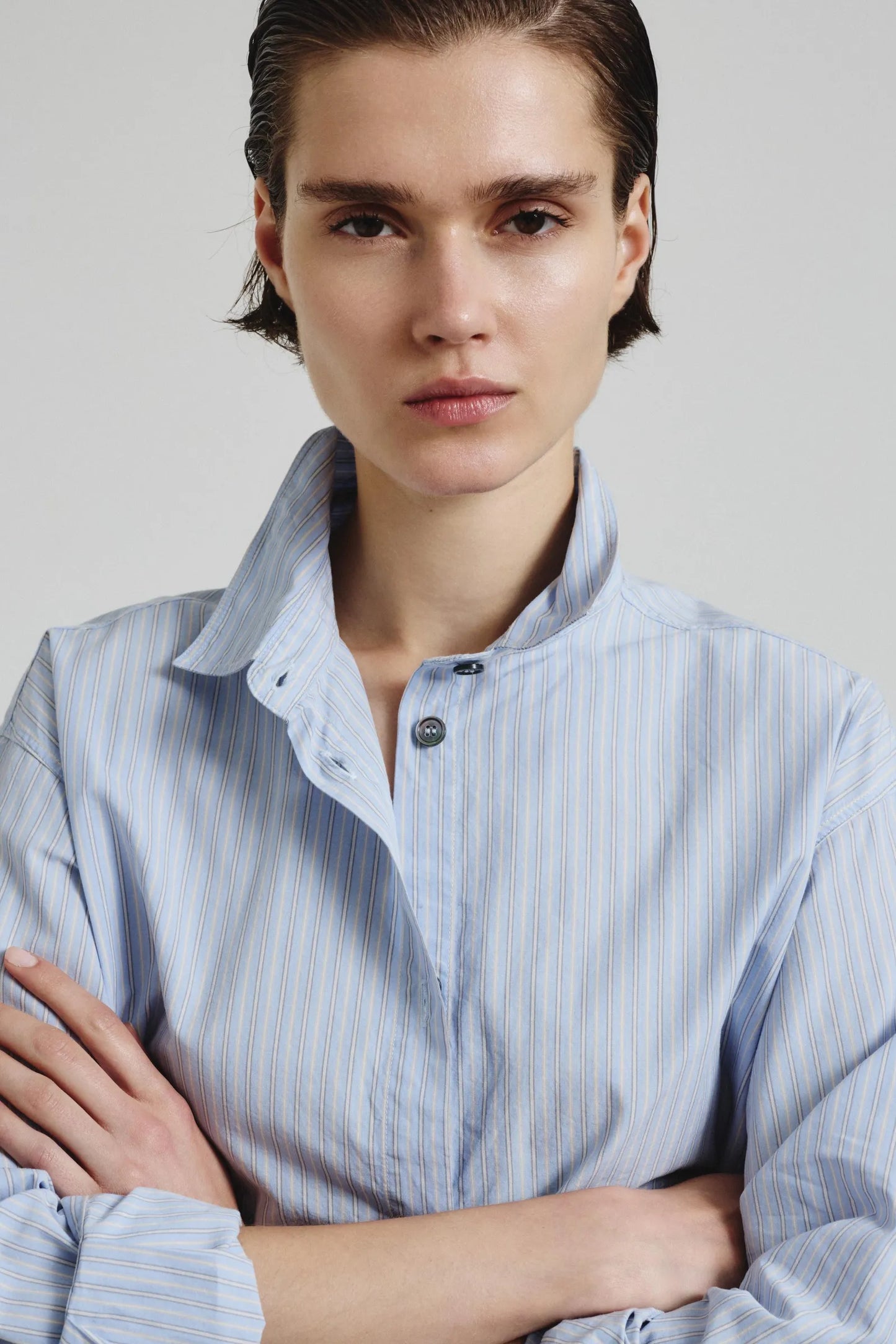 Camicia in popeline a righe