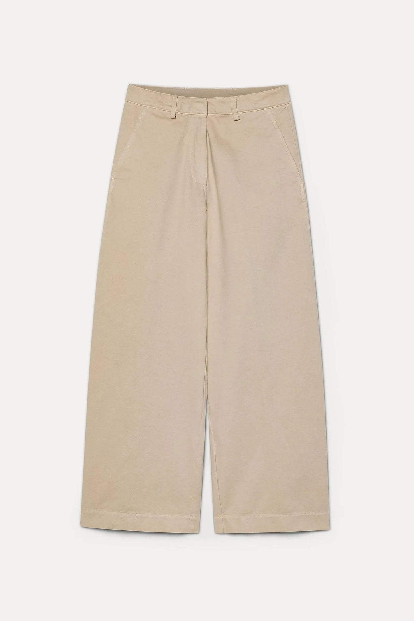 Pantalone barrel in drill di cotone smerigliato