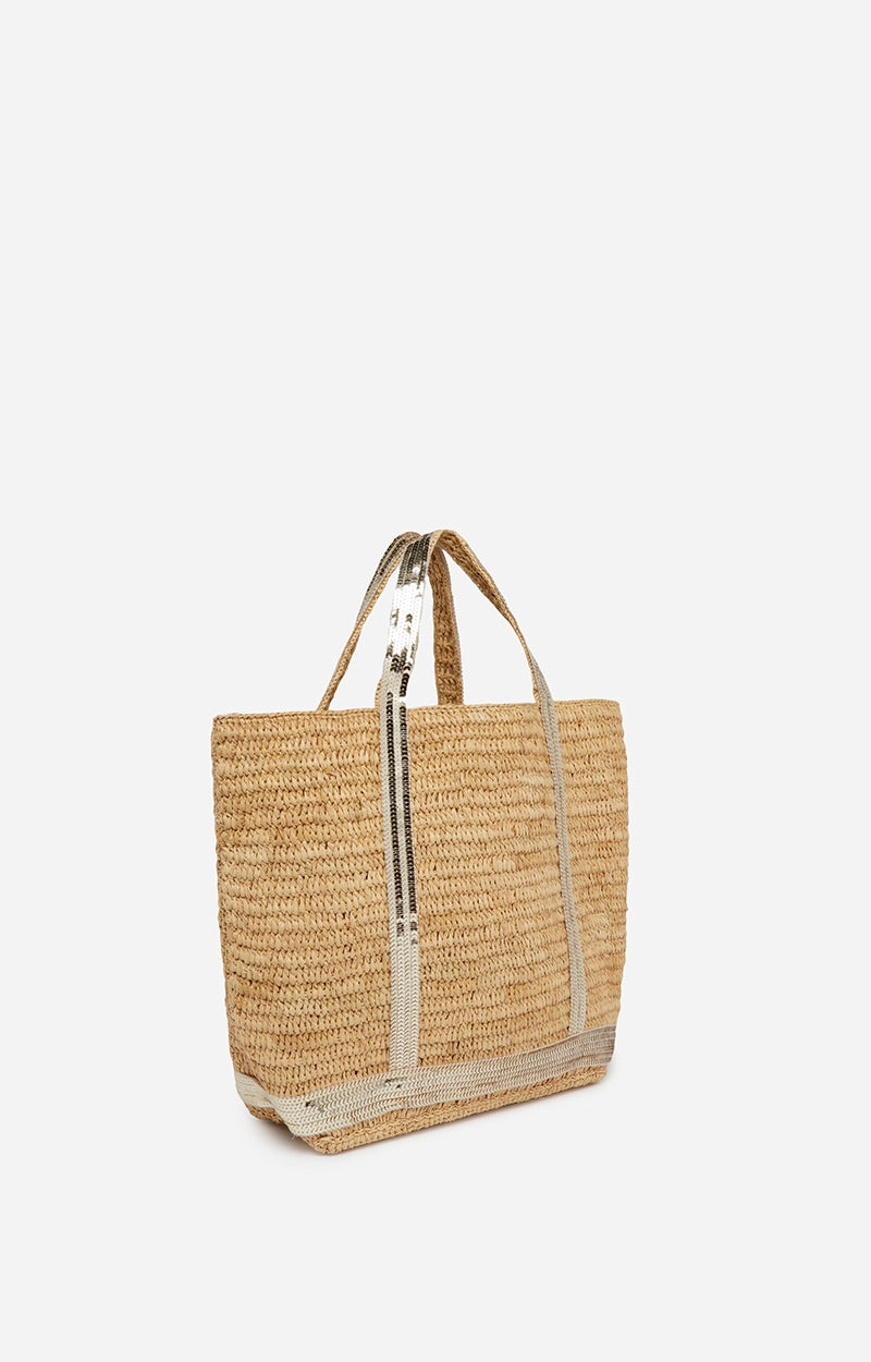 Borsa tote in raffia M