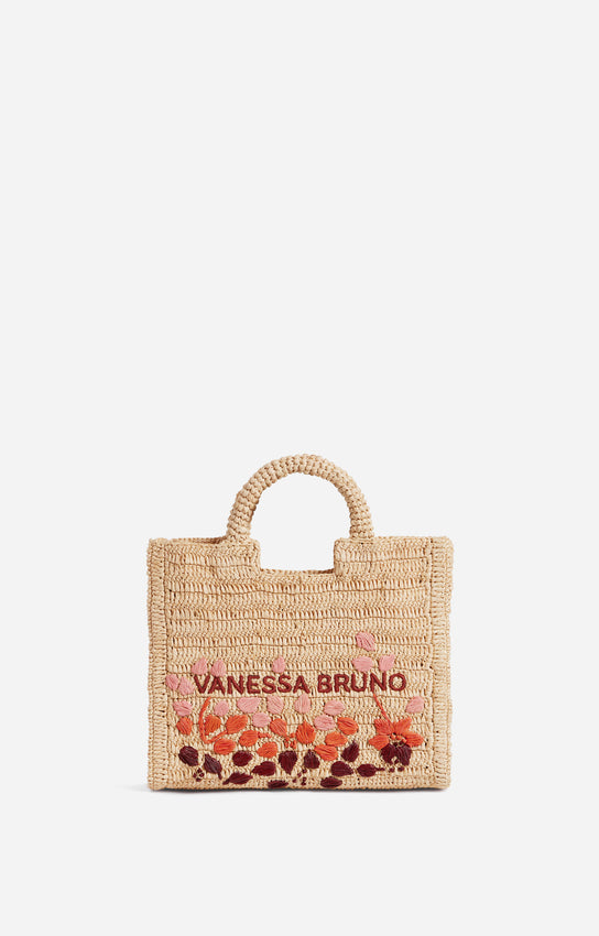 Borsa in raffia ricamata