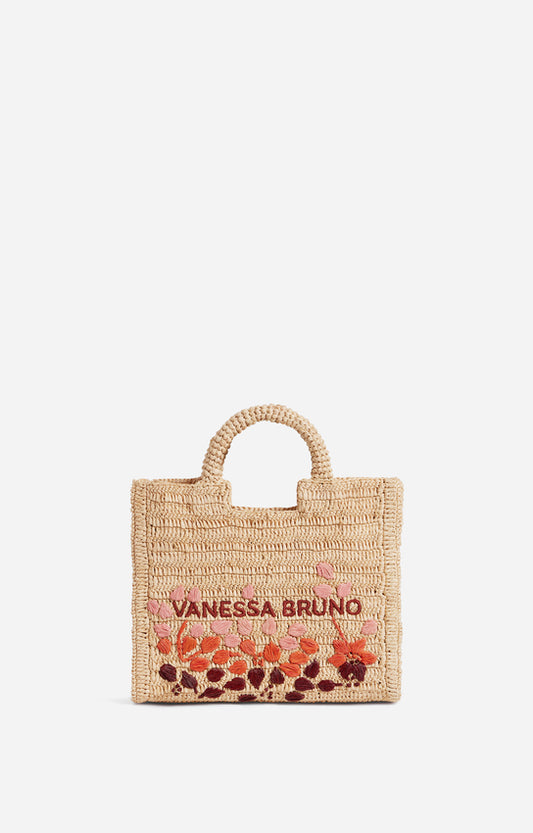 Borsa in raffia ricamata