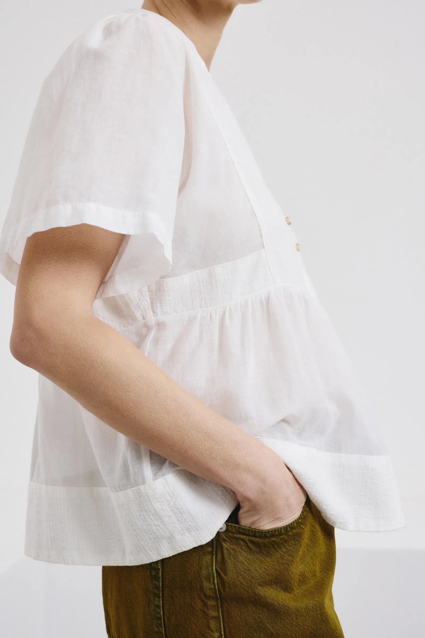 Camicia in voile di cotone