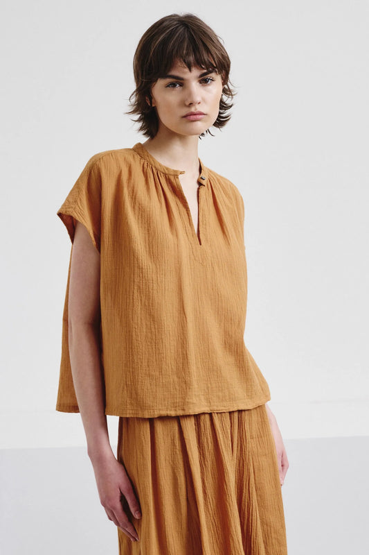 Top in garza crepe di cotone organico