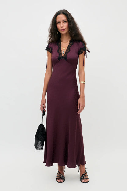 Abito Fern in jacquard di raso