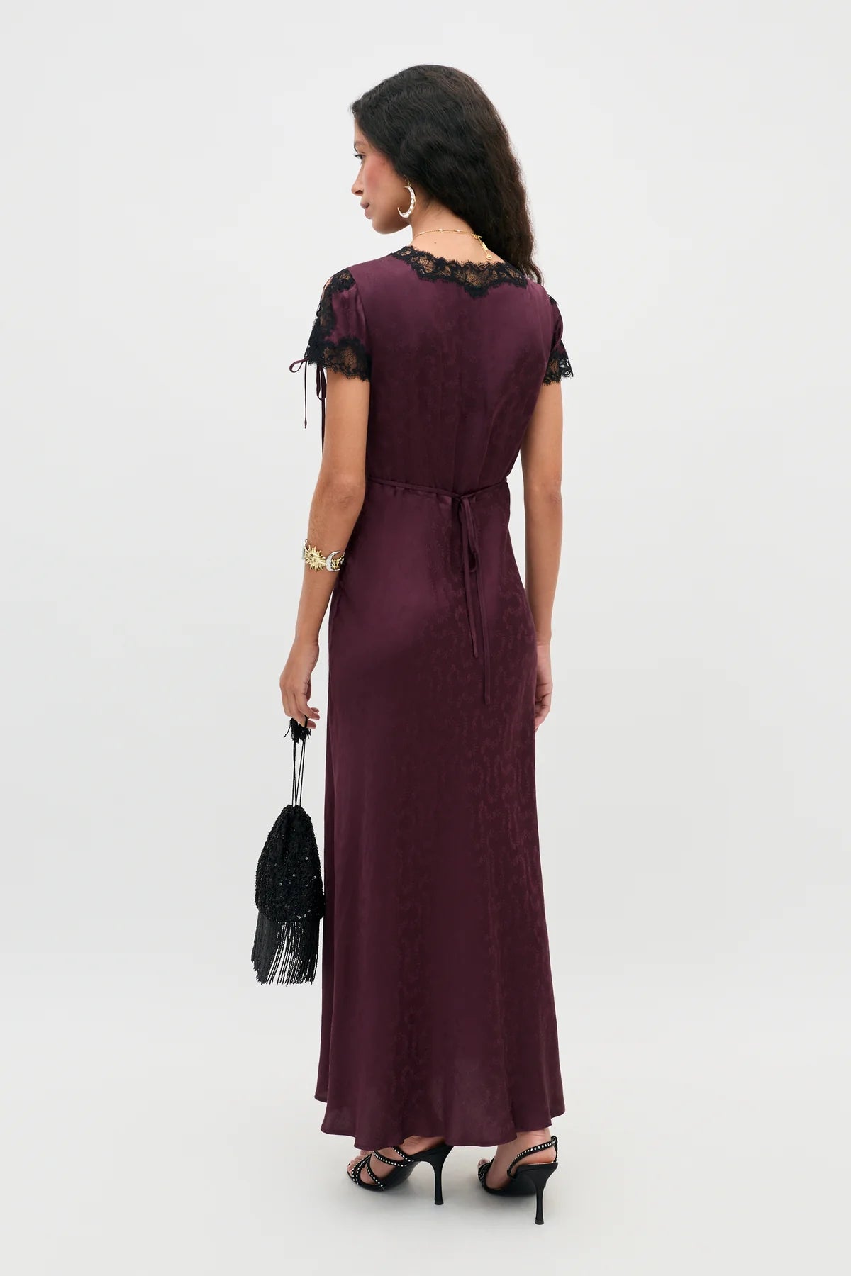 Abito Fern in jacquard di raso