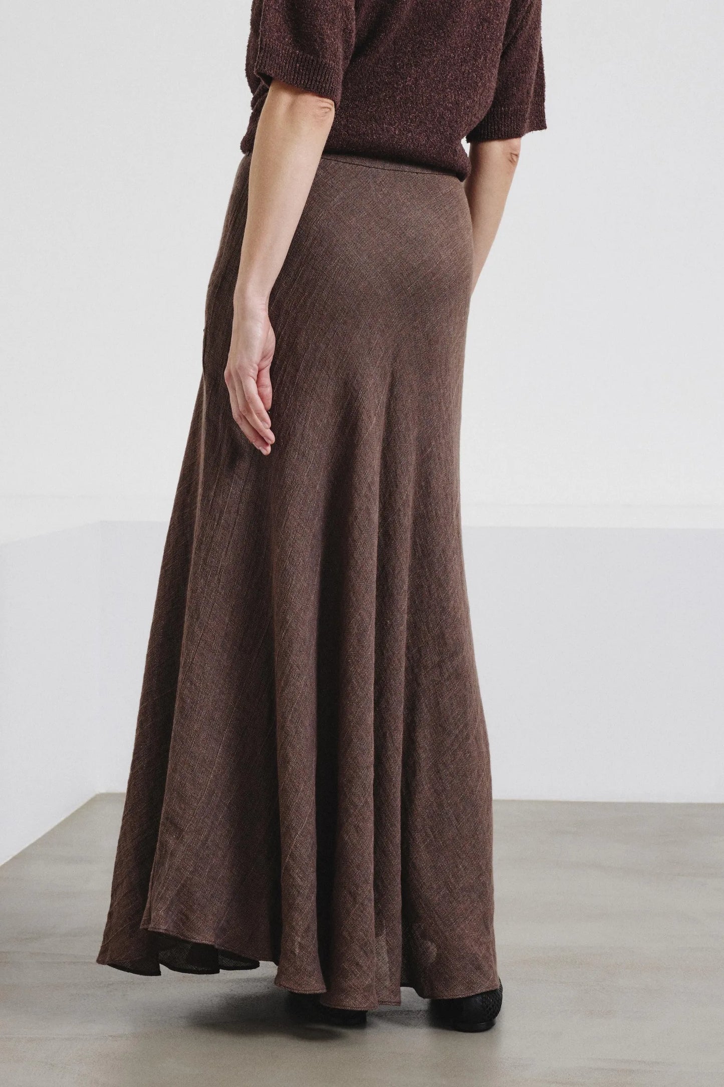 Gonna in garza di lino e cotone