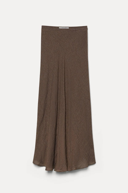 Gonna in garza di lino e cotone