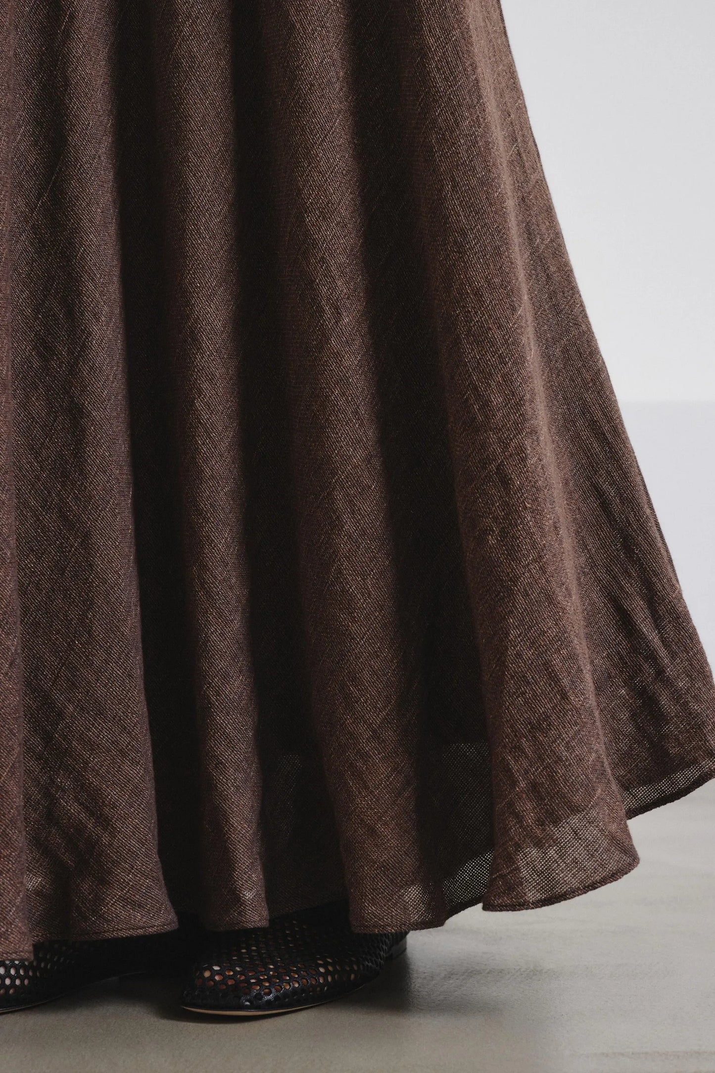 Gonna in garza di lino e cotone