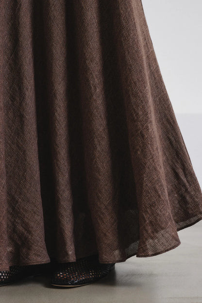 Gonna in garza di lino e cotone