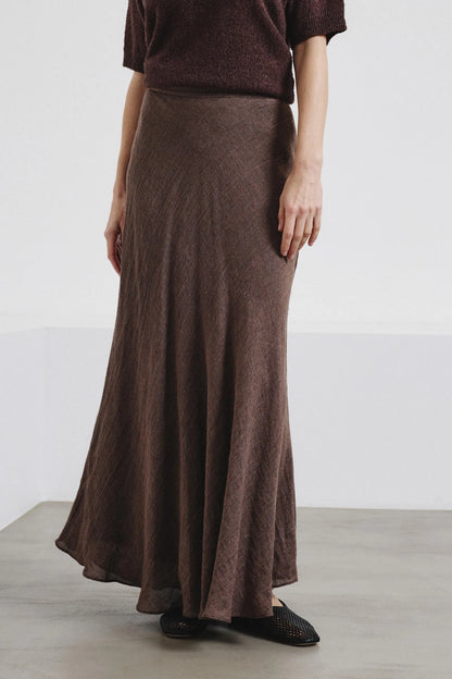 Gonna in garza di lino e cotone