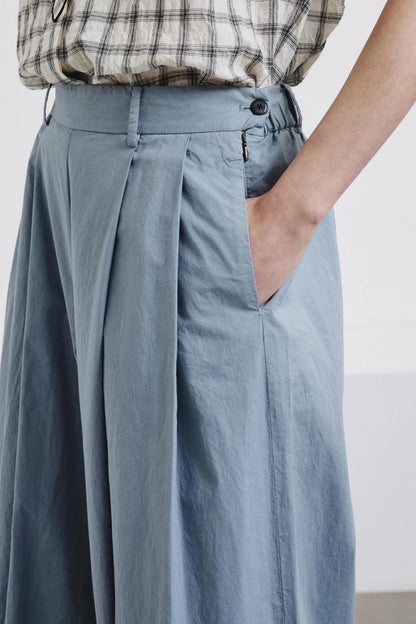 Pantalone ampio in gabardina di cotone