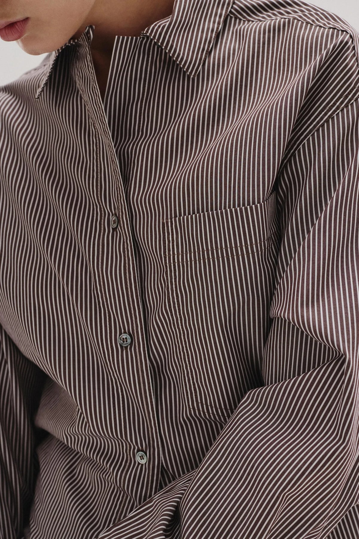 Camicia in popeline rigato