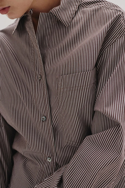 Camicia in popeline rigato