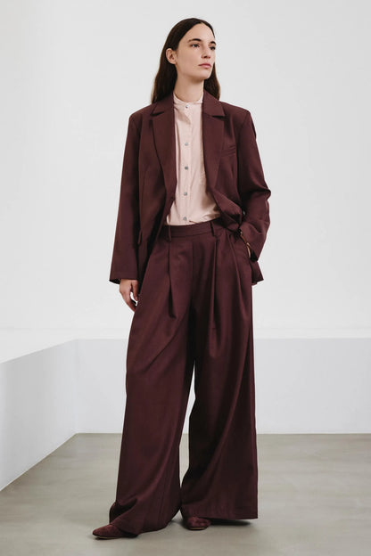 Camicia con collo a fascetta in habutai di seta e cotone