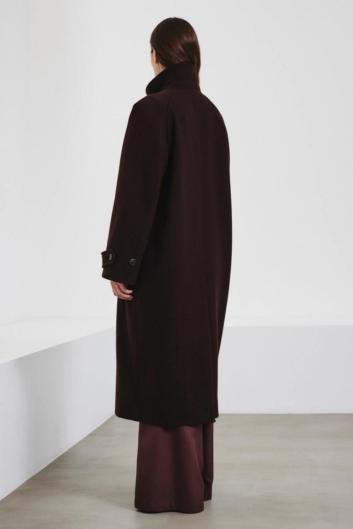 Cappotto doppiopetto in panno di lana e cashmere