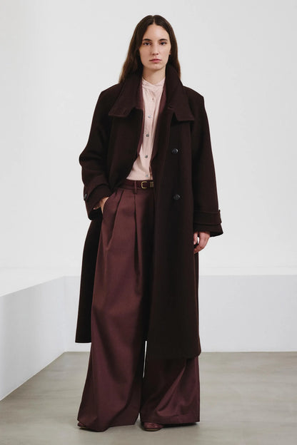 Cappotto doppiopetto in panno di lana e cashmere