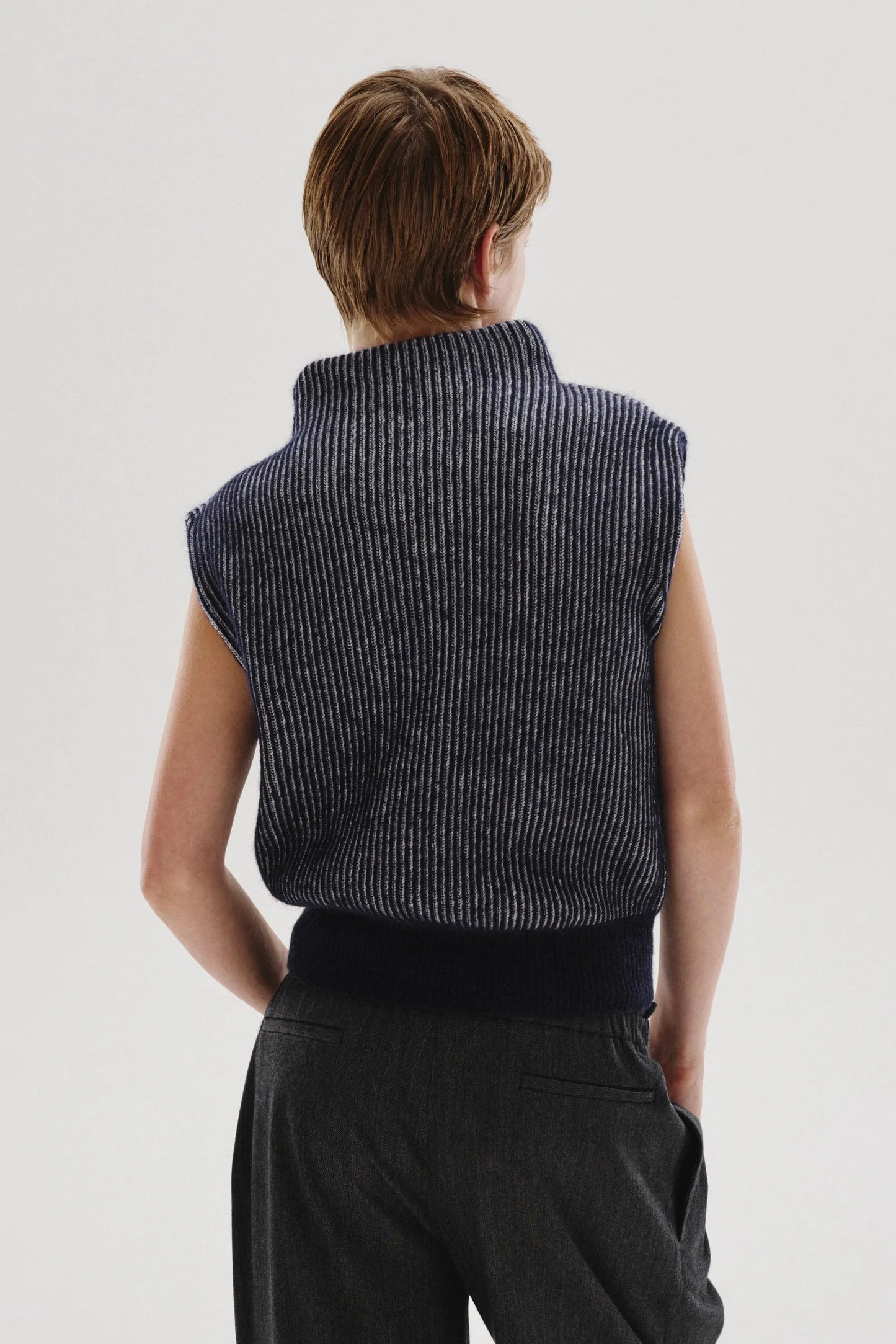 Gilet in vanisè di alpaca e lana