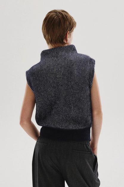 Gilet in vanisè di alpaca e lana