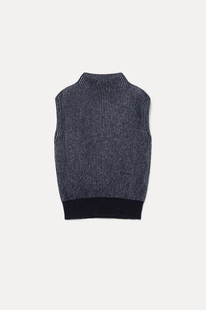 Gilet in vanisè di alpaca e lana
