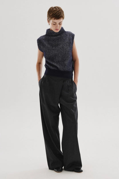 Gilet in vanisè di alpaca e lana
