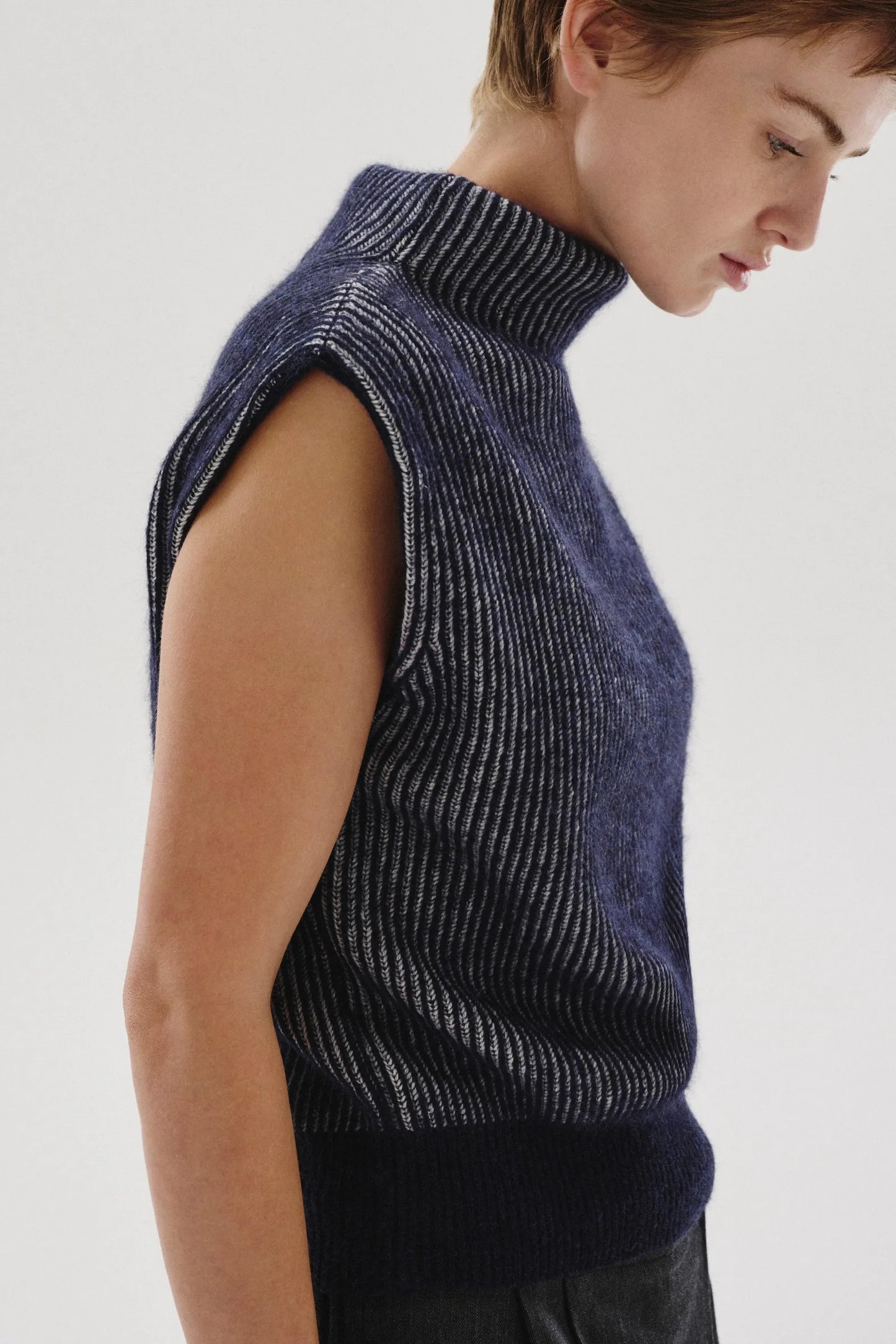 Gilet in vanisè di alpaca e lana