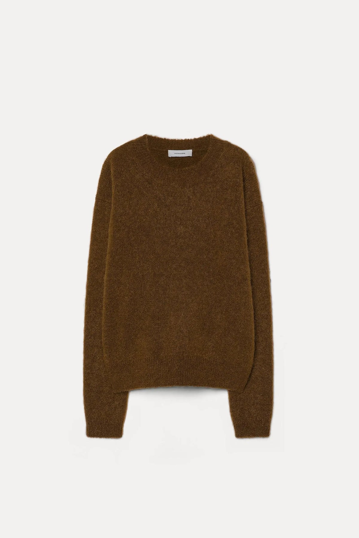 Maglione girocollo in mohair gianduia