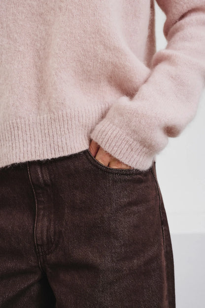 Maglione girocollo in mohair
