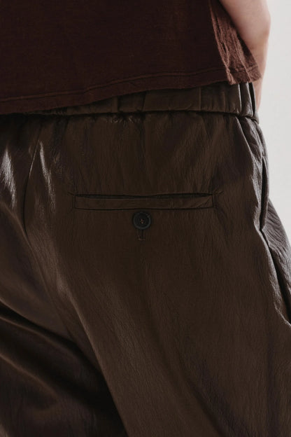Pantalone jogging in ecopelle