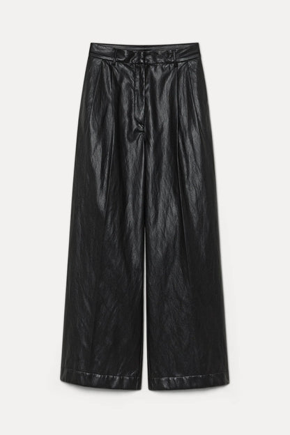 Pantalone ampio in ecopelle