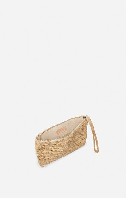 Pochette clutch Raffia zipped