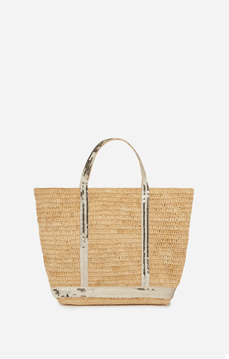 Borsa tote in raffia M