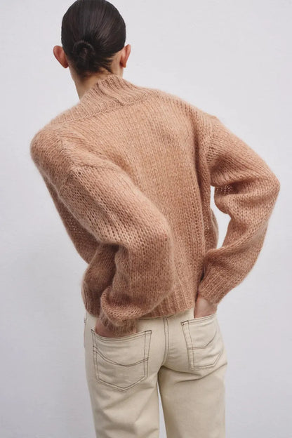 Cardigan doppio petto in mohair e lana