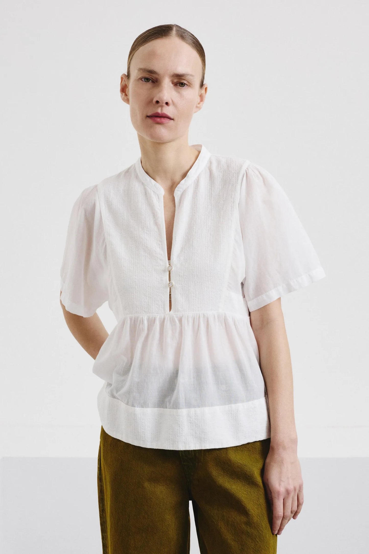 Camicia in voile di cotone