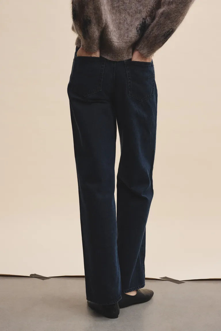 Pantalone 5 tasche in denim scuro