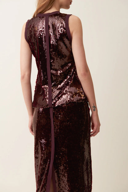 Gonna in paillettes con spacco