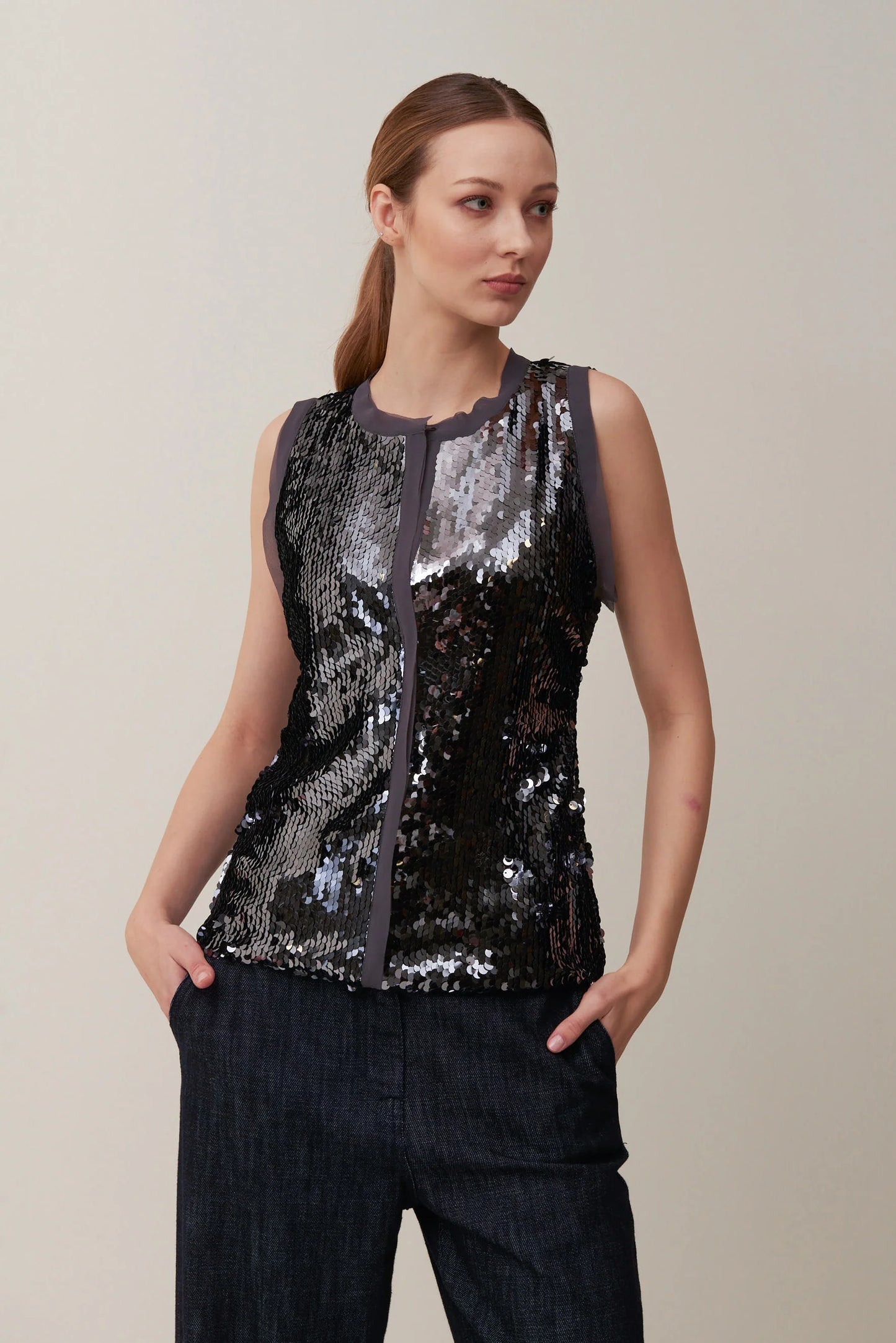 Top in paillettes