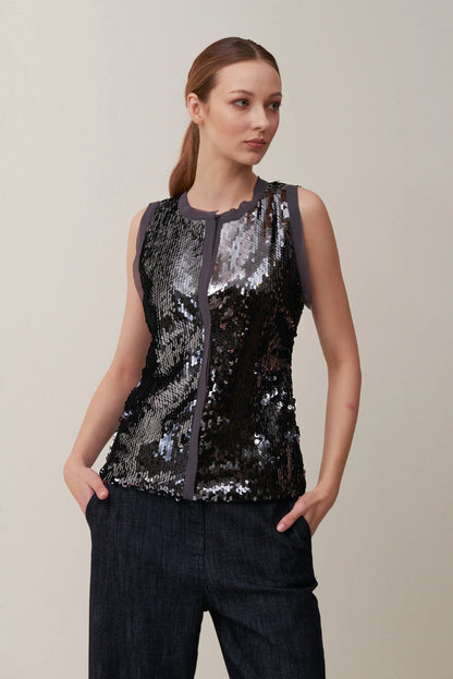 Top in paillettes
